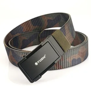 Cintura in nylon mimetico resistente con fibbia in metallo nero opaco tattica
