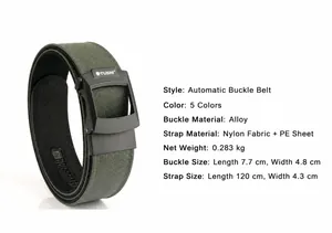 Gedetailleerde maattabel van 4,3cm tactische nylon riem met zinklegering gesp