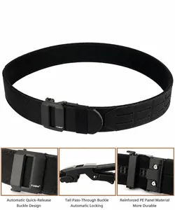 Detailed view of the double-layer nylon tactical belt with micro-adjustable automatic buckle