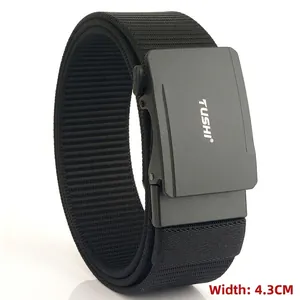 Ceinture Tactique en Nylon pour Hommes Avec Boucle Automatique en Alliage de Zinc Sangle en Toile Tissée Décontractée