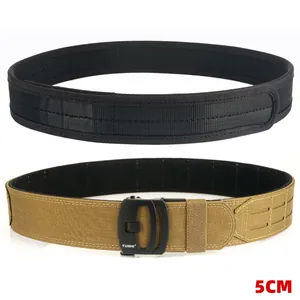 Men Tactical Heavy Duty Nylon Outdoor Combat Belt Inner And Outer Belt With Zinc Alloy Quick Release Buckle Molle System