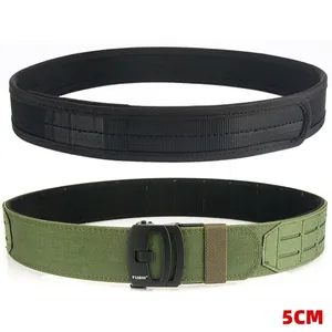 Black and military green 5cm tactical nylon belts with heavy duty alloy buckle
