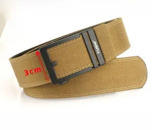 Close-up of 4.3cm tactical nylon belt showing heavy-duty zinc alloy quick-release buckle