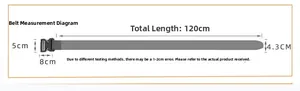 Tactical belt measurement guide showing 120cm length and 4.3cm nylon webbing width