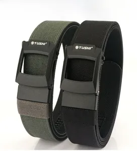 Detail of tactical nylon belt showing the dual-layer structure with built-in PE film support