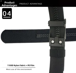 Detail of 1100D nylon tactical belt showing the durable weave and PE film structure