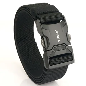 Tactical nylon belt with quick-release aluminum alloy buckle and TUSHI brand logo