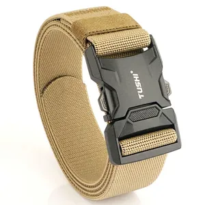 Tactical nylon belt in khaki with quick-release aluminum alloy buckle for outdoor training