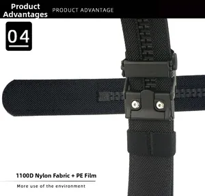Detail showing 1100D nylon fabric and PE board on heavy-duty tactical belt