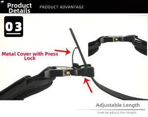 Tactical nylon belt detail showing metal lid press-lock and adjustable strap mechanism