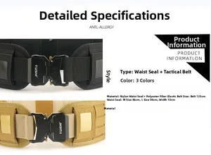 Detailed view of the tactical belt buckle and dimensions for laser-cut molle waist seal