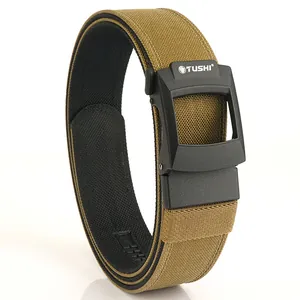 Heavy-duty 3.8cm double-layer nylon tactical belt with quick-release automatic buckle