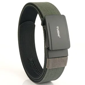 Cintura tattica in nylon doppio strato verde militare con fibbia automatica nera opaca outdoor