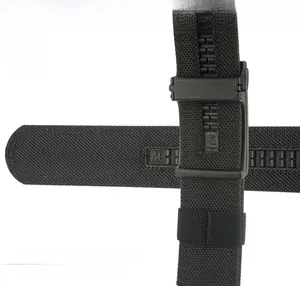 Detailed close-up of 1100D nylon tactical belt webbing with PE film reinforcement