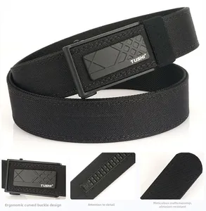 Detail view of durable double-layer nylon tactical belt buckle and reinforced stitching