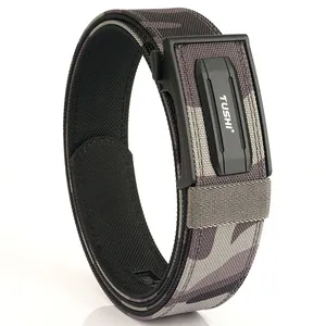 Tactical camouflage nylon belt with black matte automatic buckle for men outdoor wear