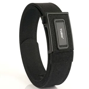 Men's Tactical Nylon Belt With Zinc Alloy Automatic Buckle Adjustable No Hole Military Style Outdoor Casual Waist Belt