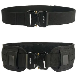 Tactical Girdle Belt Laser Cut Molle System Nylon Waist Support With Zinc Alloy Quick Release Buckle For Men Outdoor Military Training