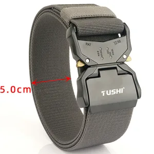 Ceinture tactique en nylon avec boucle rapide de 5cm en alliage d'aluminium gris