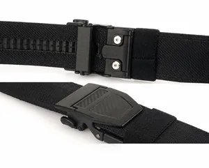 Détail de la boucle automatique réglable et de la sangle en nylon du ceinture tactique