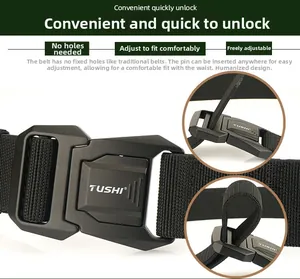 Détail de la ceinture tactique avec boucle en aluminium et sangle en nylon ajustable