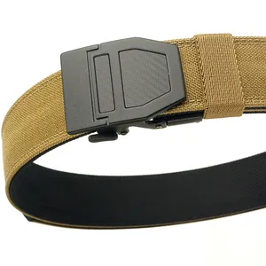 Ceinture tactique homme en nylon double épaisseur avec boucle à dégagement rapide