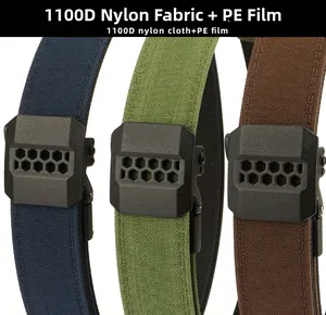 Three colors of 1100D high density nylon tactical belts with durable plastic buckles