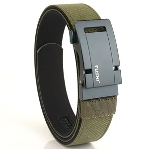 Tactical nylon belt with aviation aluminum buckle and blue quick-release button