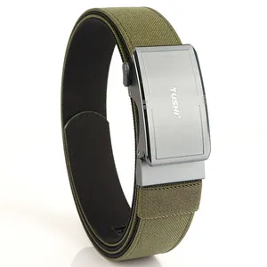 Tactical olive nylon belt with aviation aluminum automatic buckle featuring TUSHI logo