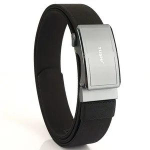 Men's outdoor nylon canvas belt with aluminum automatic buckle and TUSHI logo