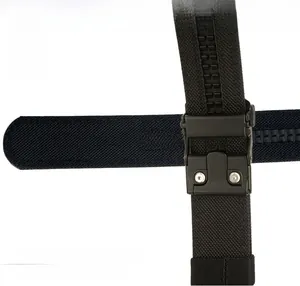 Detail of 1100D nylon tactical belt with PE sheet reinforcement and buckle mechanism