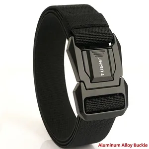 Ceinture Tactique pour Hommes Alliage d'Aluminium Boucle à Libération Rapide Nylon Élastique Militaire Extérieur
