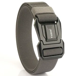 Ceinture tactique extensible avec boucle en alliage d'aluminium et logo TUSHI