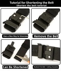 Detail showing how to trim and adjust length of double-thick nylon tactical belt buckle
