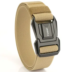 Ceinture tactique extensible kaki avec boucle en alliage d'aluminium rapide