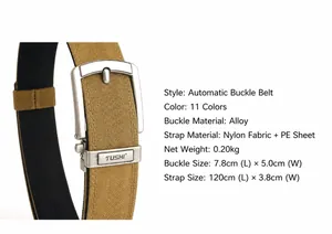 Détail de la ceinture tactique en nylon kaki montrant les dimensions de la boucle et le réglage