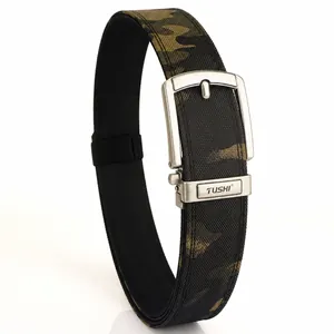 Ceinture Tactique pour Hommes Double Couche Épaissi Sangle en Nylon Extérieur Style Militaire Boucle Automatique Réglable