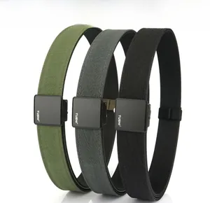 Close-up of 1100D thick double-layer nylon tactical belts in black, grey and army green