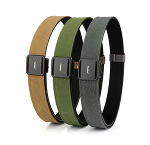 Trois ceintures tactiques en nylon khaki, vert armée et gris avec boucles en zinc