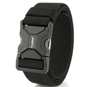 Men's Tactical Nylon Belt Quick Release Alloy Buckle Outdoor Military Style Adjustable Breathable Woven Canvas Waist Strap