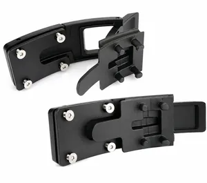 Boucle à levier réglable noire mate à double rangée pour ceinture de musculation et fitness