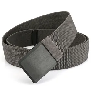 Ceinture tactique en nylon gris foncé pour hommes avec boucle en plastique noir mat
