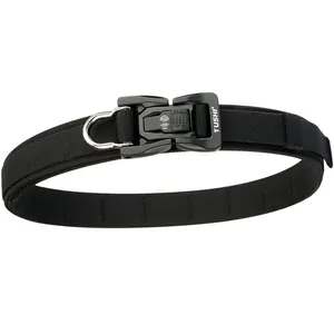 Men's Tactical Nylon Belt Heavy Duty Webbing Belt With Quick Release Zinc Alloy Buckle Metal D-Ring For Outdoor Training