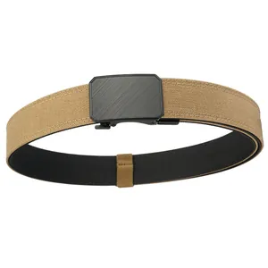 Ceinture tactique homme en nylon kaki avec boucle automatique noire pour l'extérieur