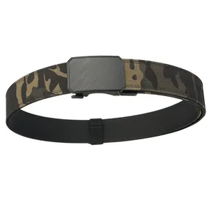 Ceinture tactique en nylon camouflage pour homme avec boucle automatique en métal brossé