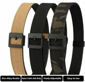 Three colors of tactical nylon belts with matte black zinc alloy automatic buckles