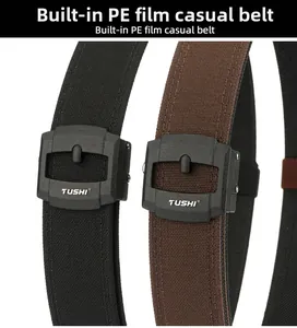 Detail of reinforced tactical belt showing the built-in PE insert and durable buckle