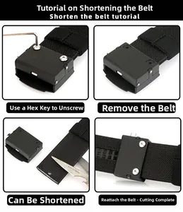 Step-by-step guide to shortening a heavy-duty nylon tactical belt with metal buckle