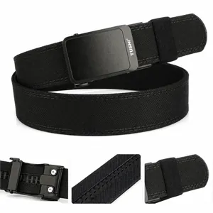 Détails de la ceinture tactique pour hommes avec boucle automatique et nylon tressé