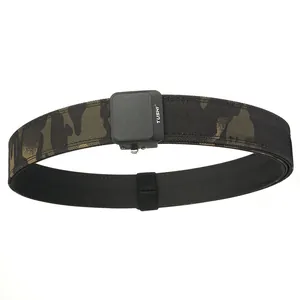 Tactical nylon belt with camouflage pattern and automatic buckle for outdoor activities